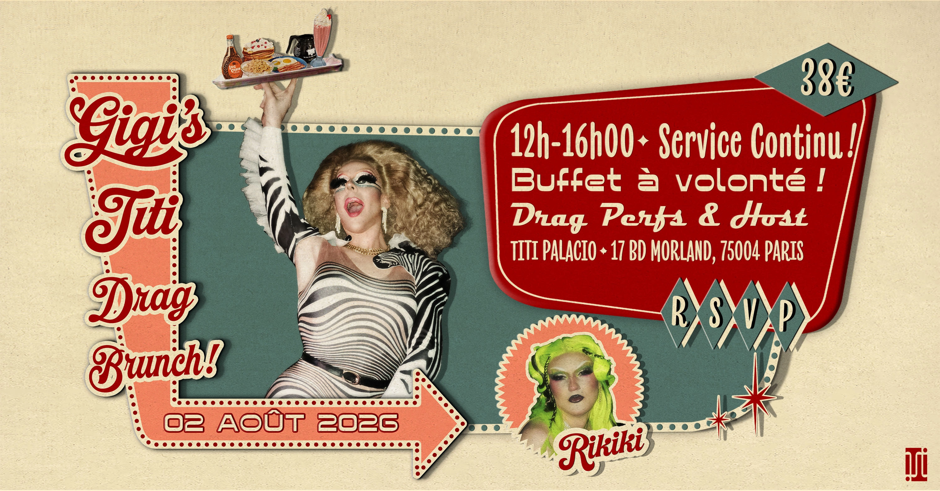 Gigi's Titi Drag Brunch avec Rikiki!