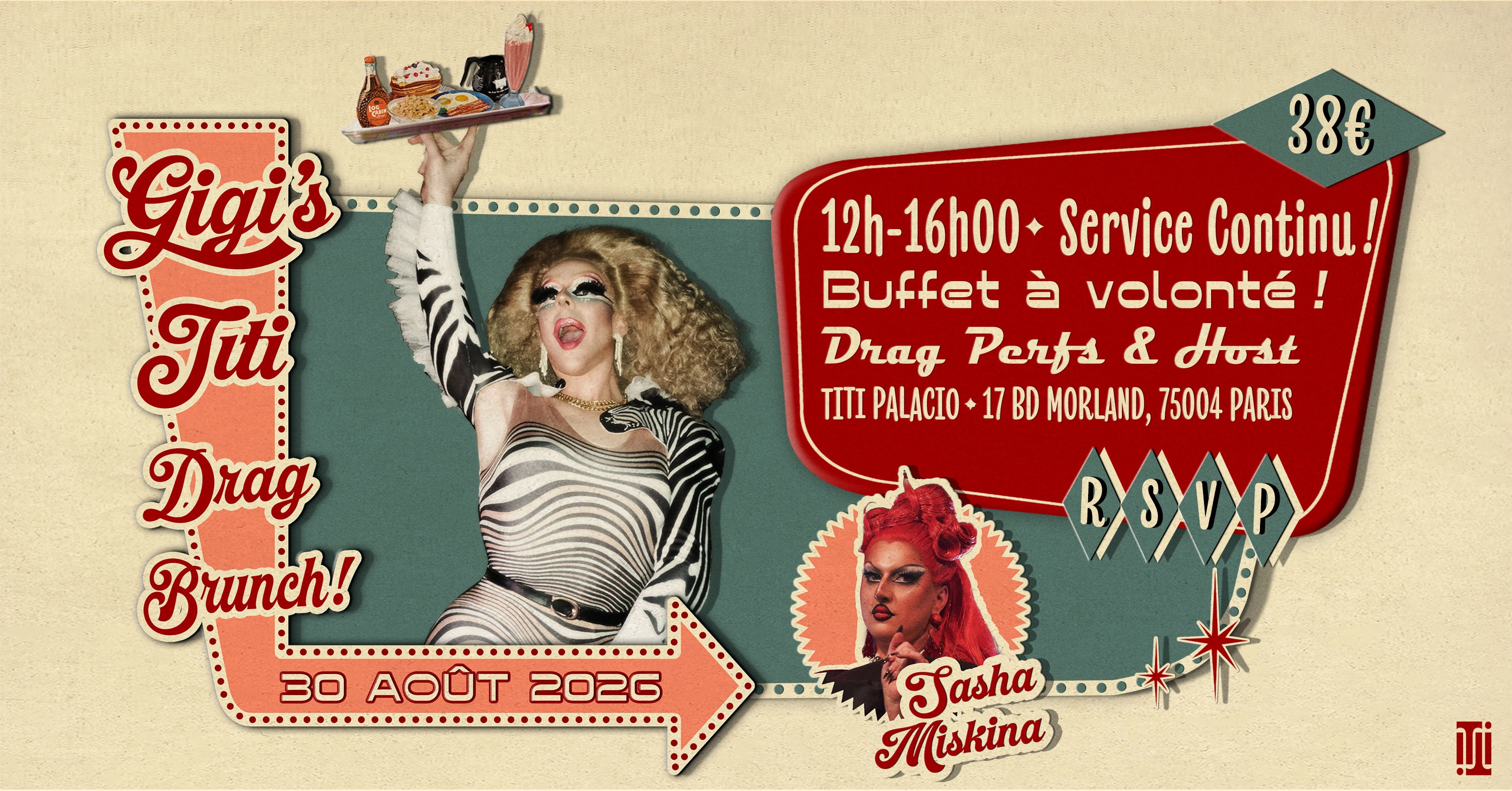 Gigi's Titi Drag Brunch avec Sasha Miskina!